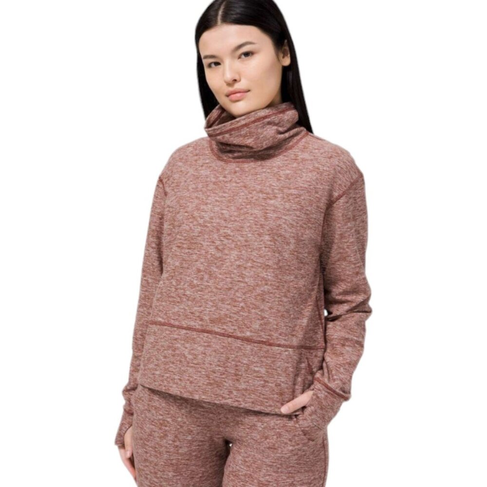 Lululemon Ready To Rulu Fleece Pullover In Heathered Savanna Size 6 W3DTYS